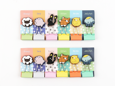 cartoon double sides animal binder clip